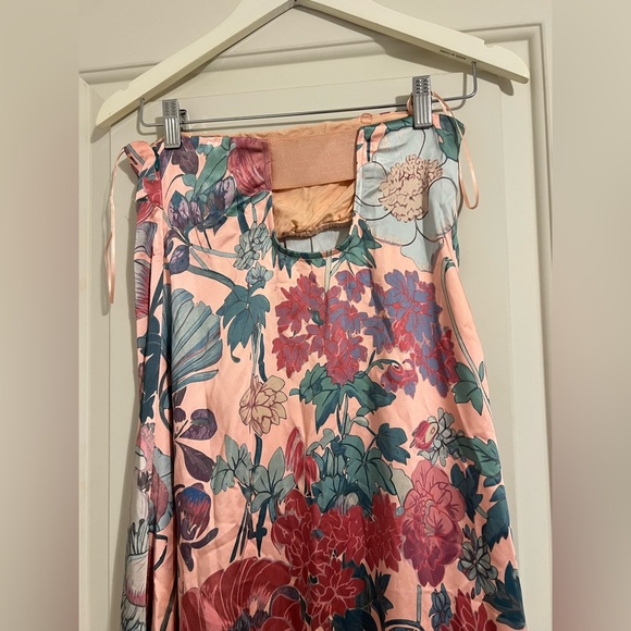 Free People $300 Botanical Long Maxi Strapless Dress Combo Rose Floral Bohemian‎ - Picture 9 of 15